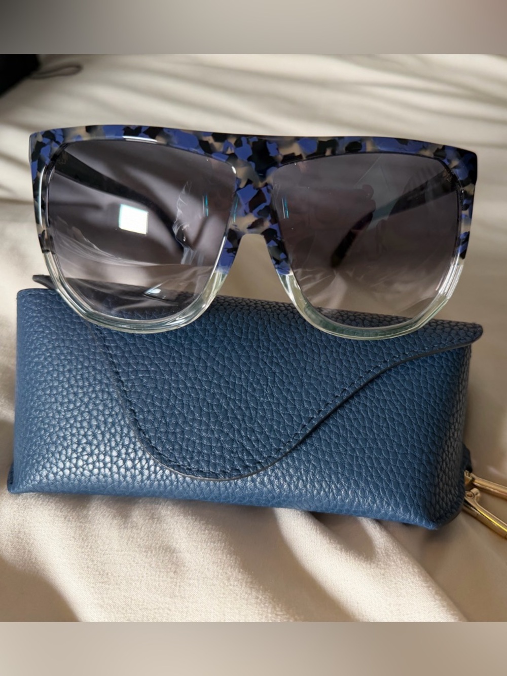Blue Tortoiseshell Gradient Lens Women's Sunglasses